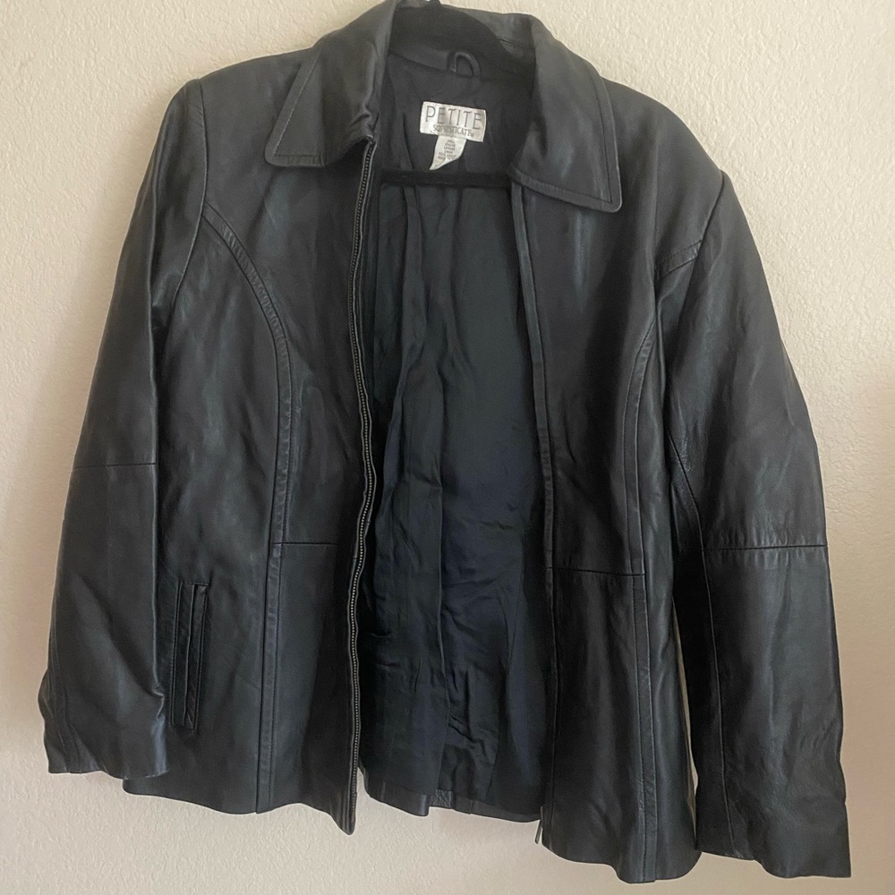 Black leather jacket